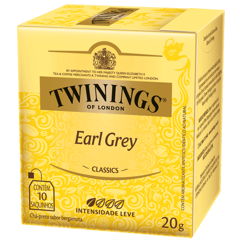 CHA TWININGS PRETO EARL GREY 20G