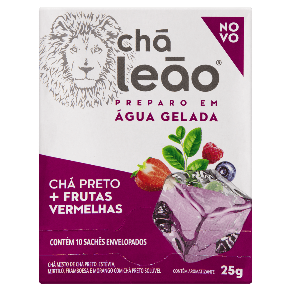 Cha Leão Gelado Preto + Frutas Vermelhas 25g (10 Sachês)