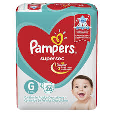 Fralda Pampers Supersec G com 26un