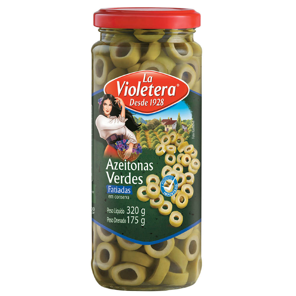 AZEITONA LA VIOLETERA VERDE FATIADA 175G