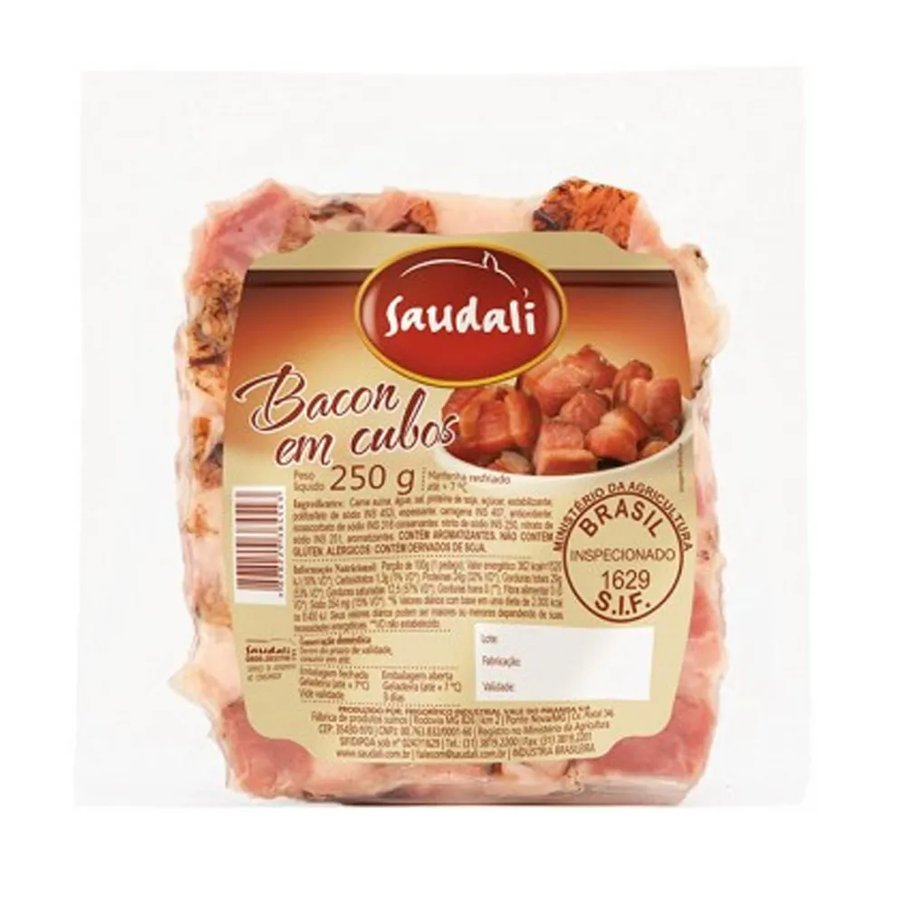 BACON EM CUBOS SAUDALI 250G