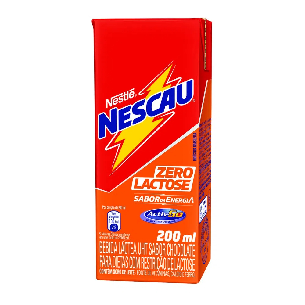 BEBIDA LACTEA NESTLE NESCAU 0% LACTOSE 200ML