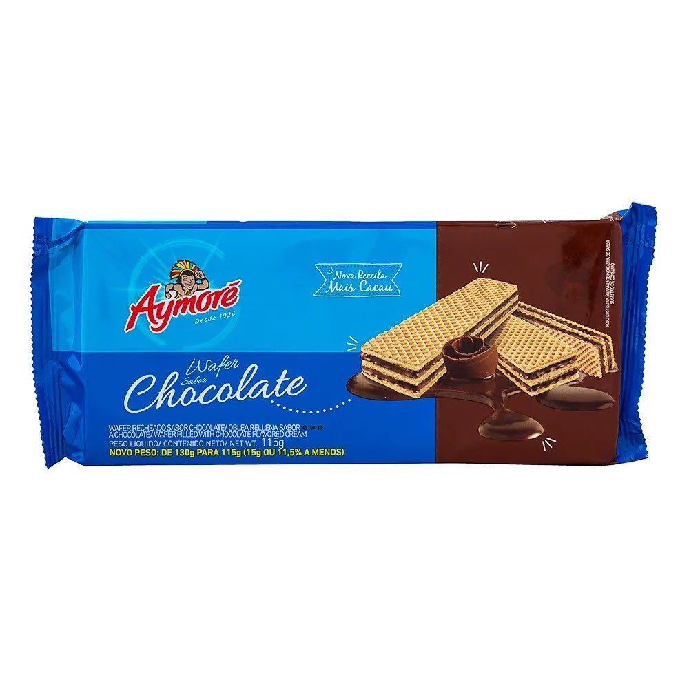 BISCOITO AYMORE WAFER CHOCOLATE 115G