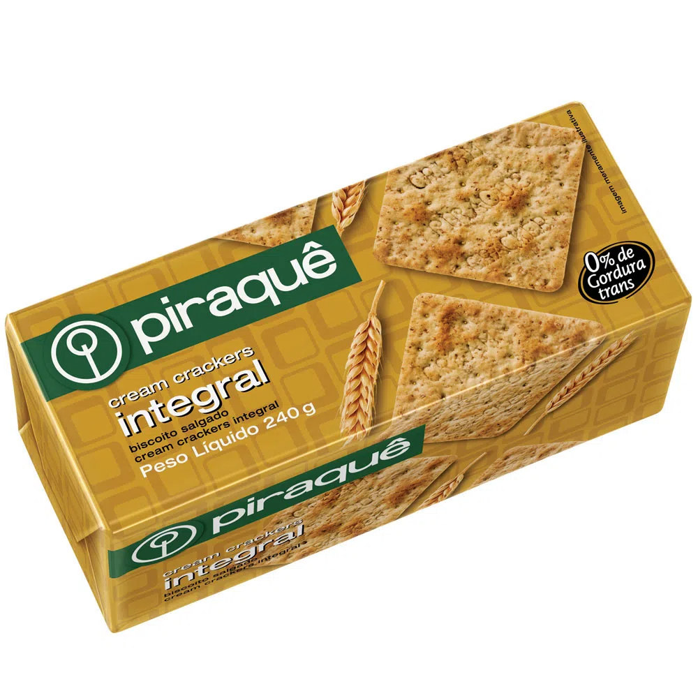 BISCOITO PIRAQUE CREAM CRACKER INTEGRAL 240G