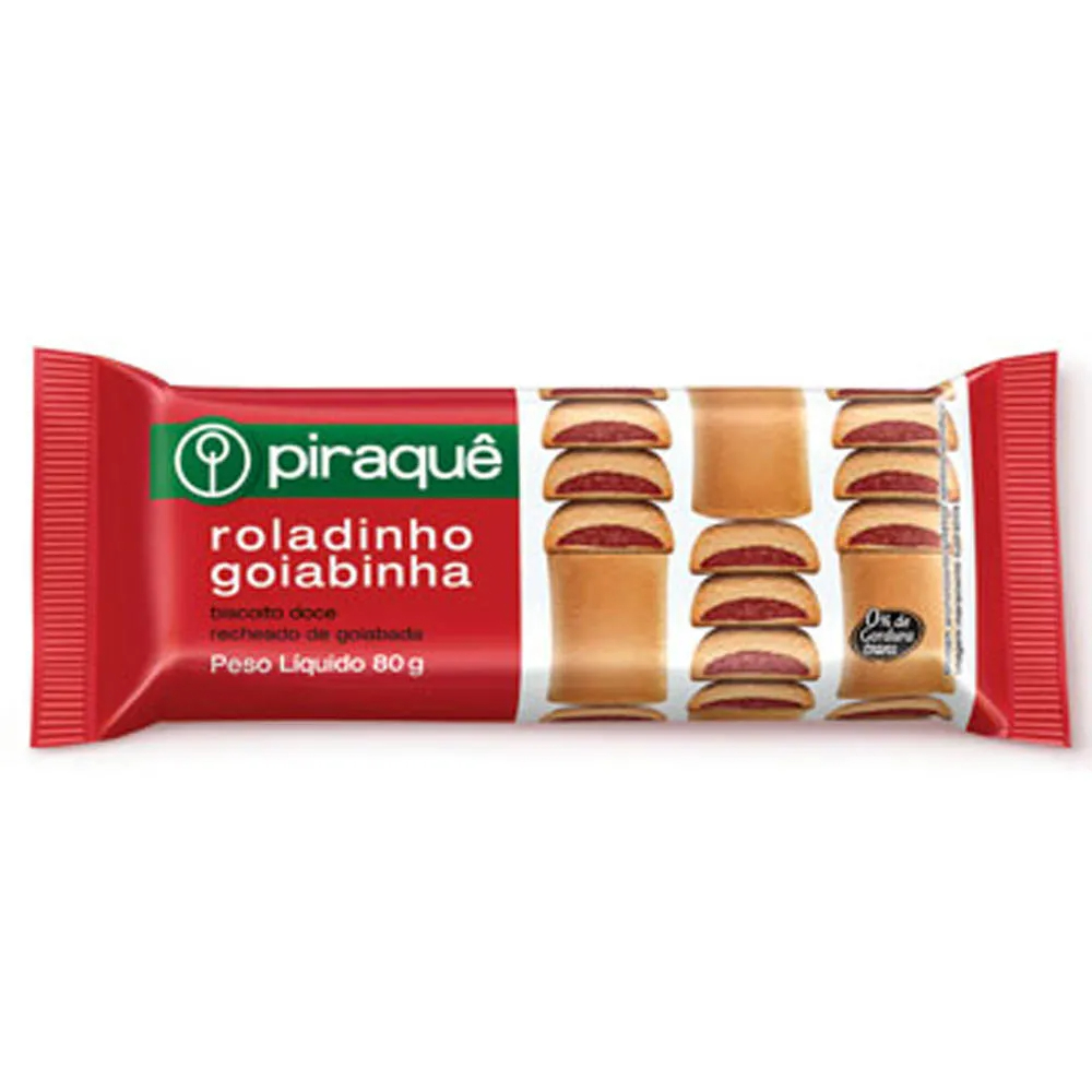 BISCOITO PIRAQUE ROLADINHO GOIABA 100G