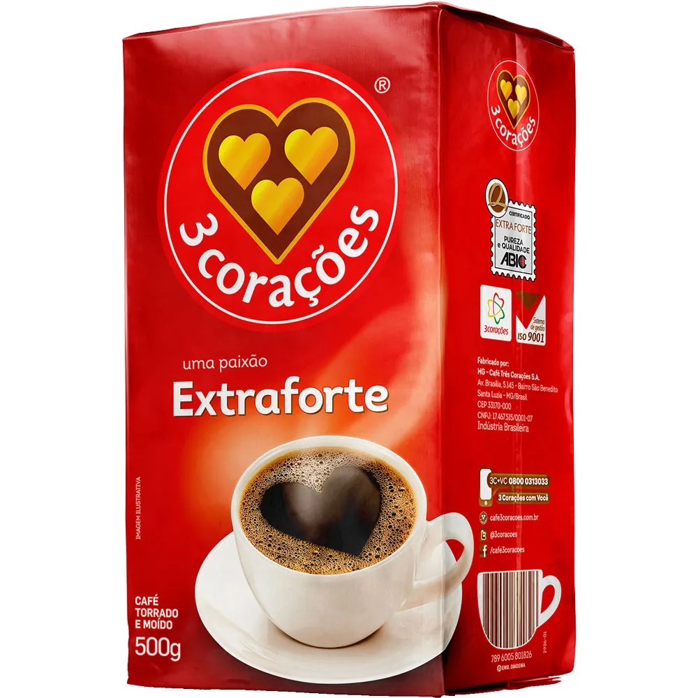 CAFE 3 CORACOES A VACUO EXTRA FORTE 500G
