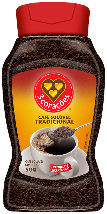 CAFE 3 CORACOES SOLUVEL TRADICIONAL VIDRO 50G