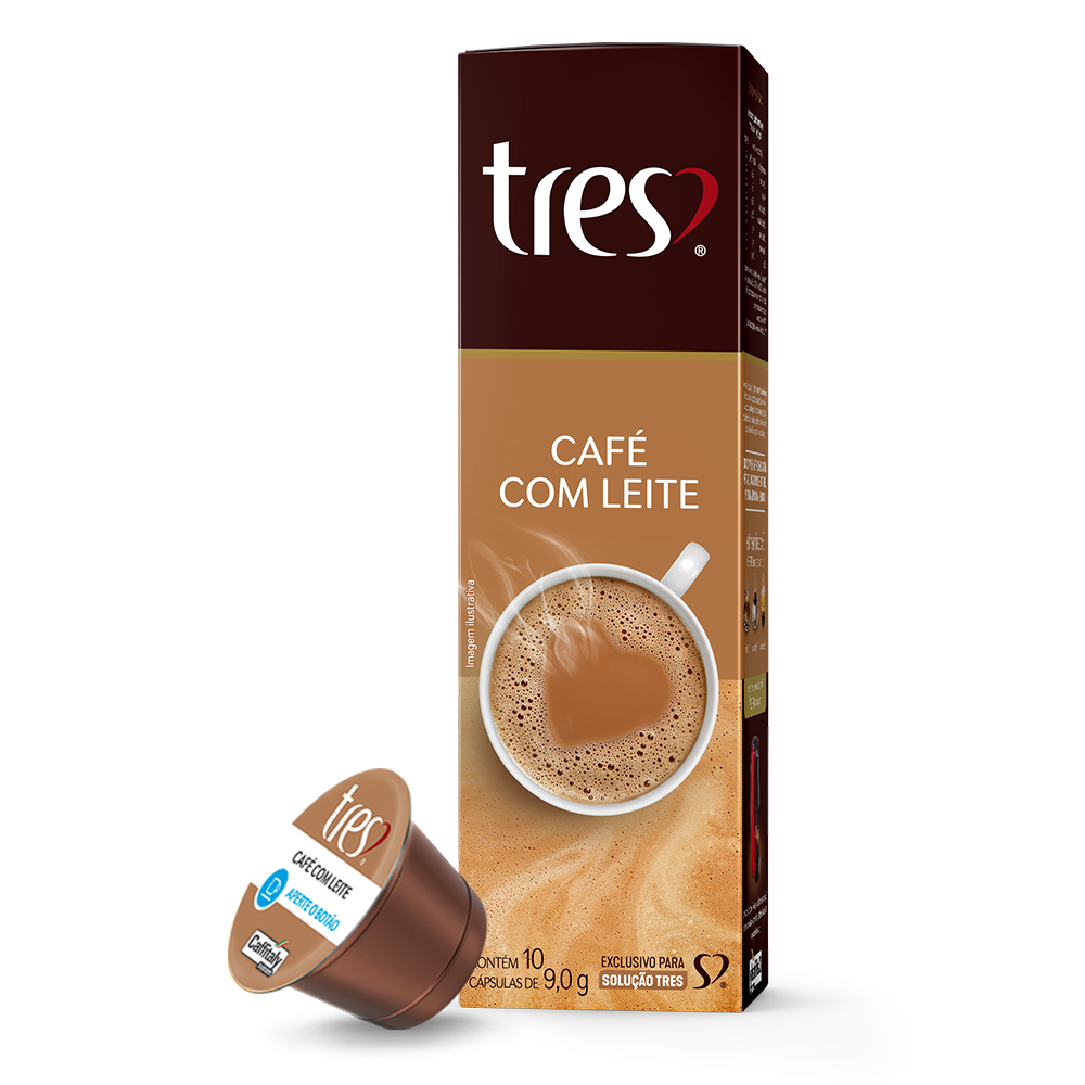 CAPSULA TRES CAFE COM LEITE 10X2,5G