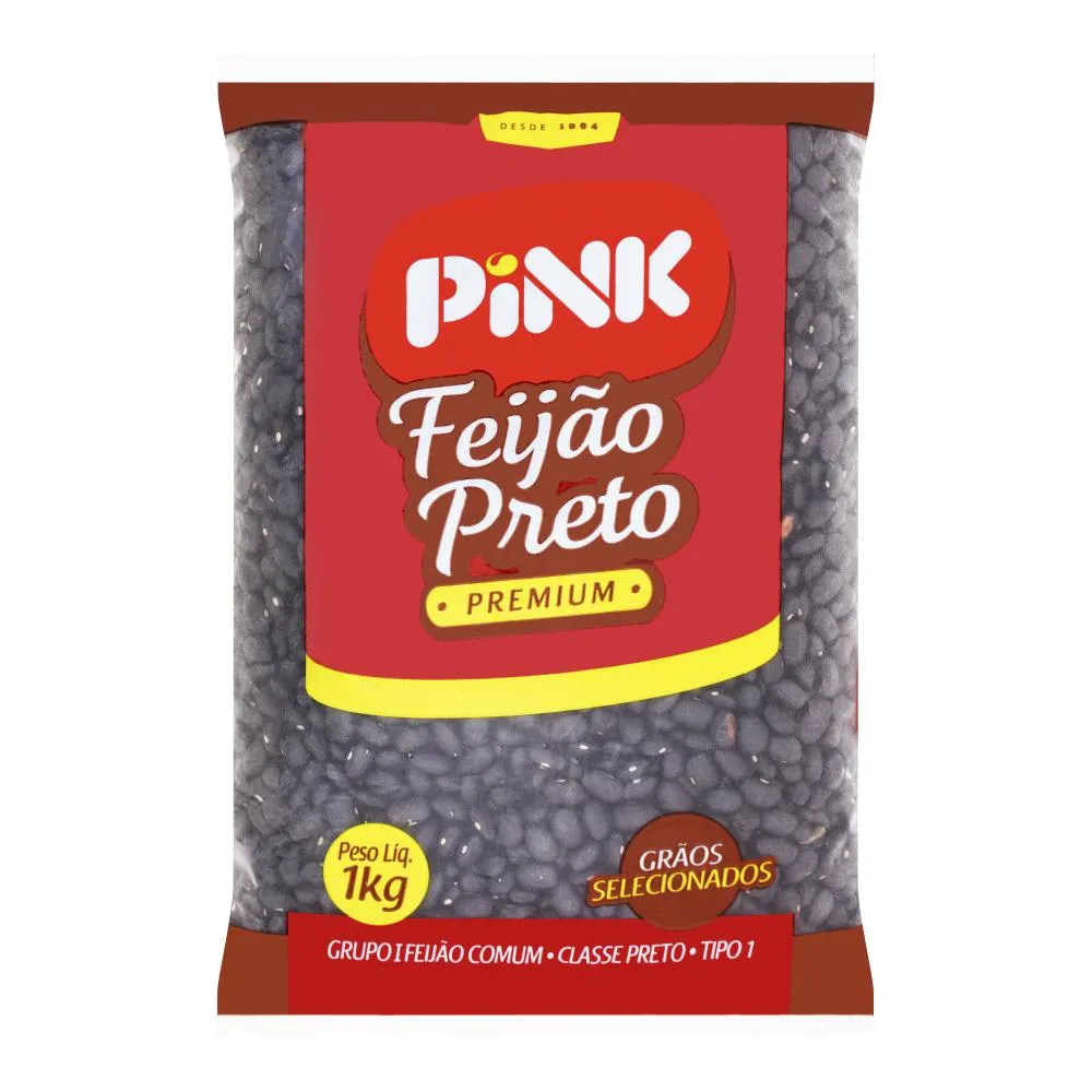 FEIJAO PINK PRETO T1 1KG