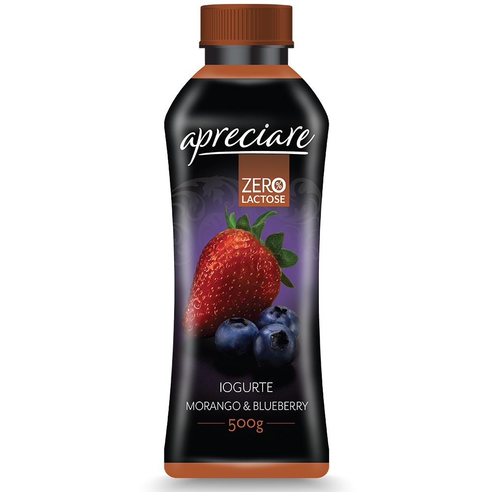 IOGURTE APRECIARE MORANGO/BLUEBERRY 0% 500G