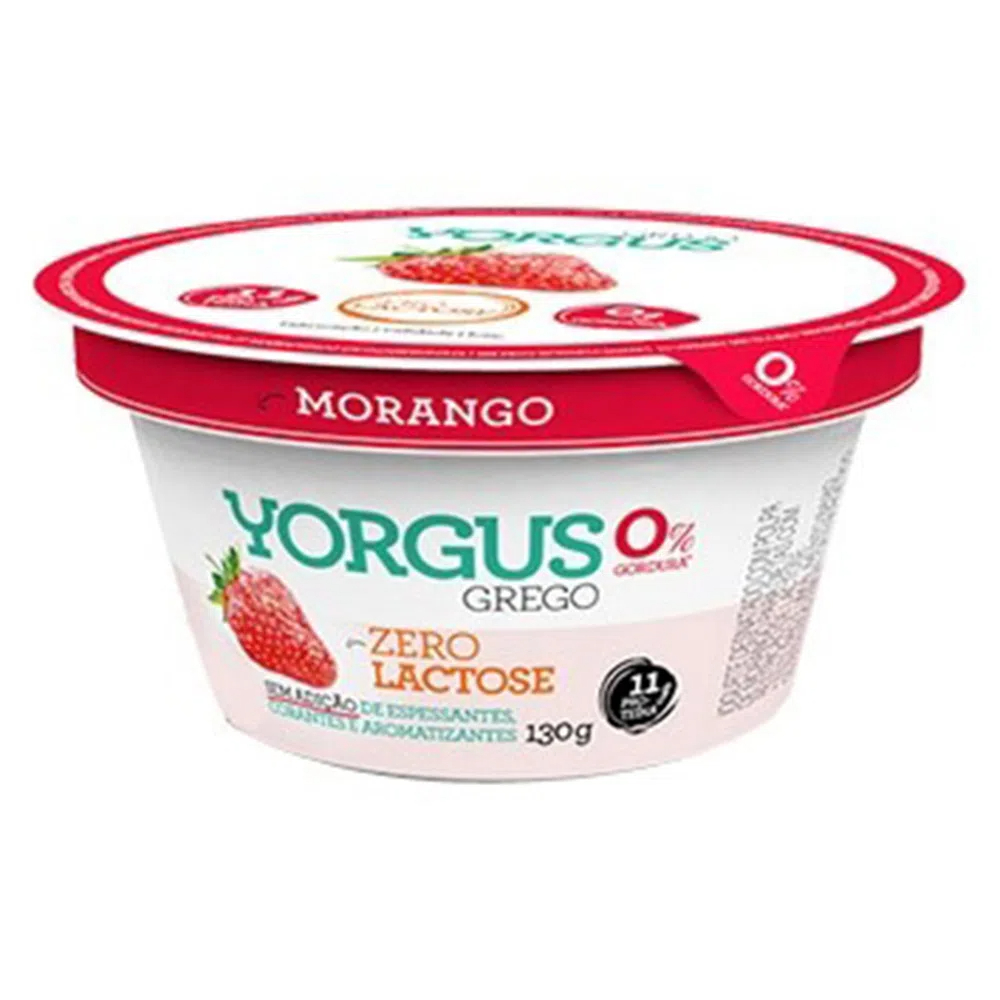 IOGURTE YORGUS 0% GREGO MORANGO ZERO LACTOSE 130G