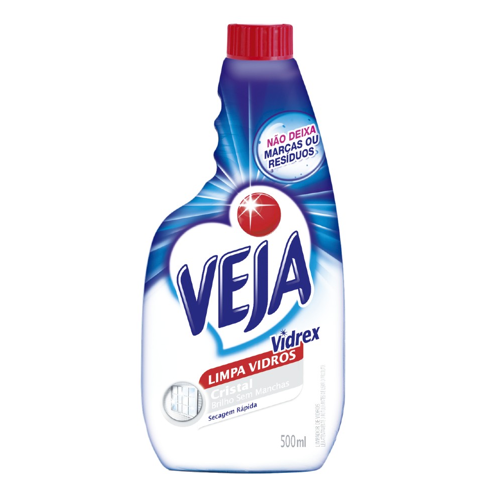 LIMPEZA VEJA VIDREX CRISTAL FRASCO REFIL 500ML