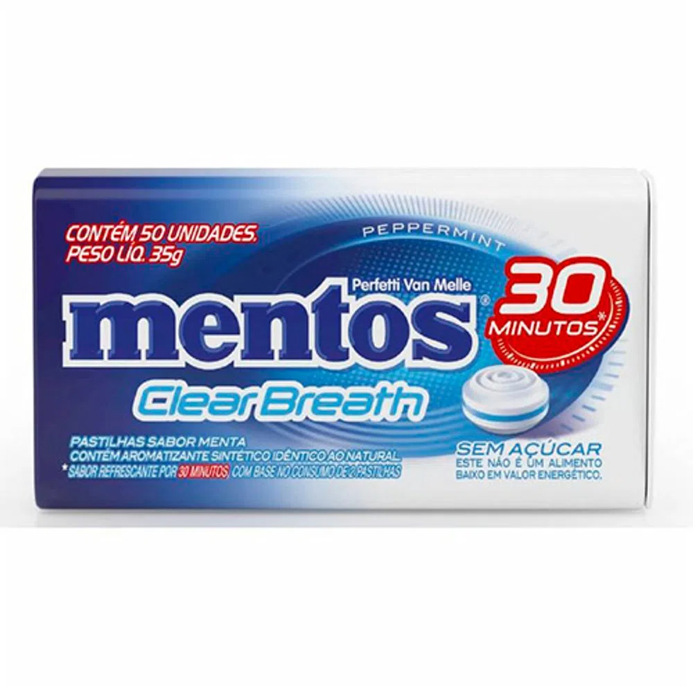 PASTILHA MENTOS CLEAR BREATH PEPPERMINT 35G