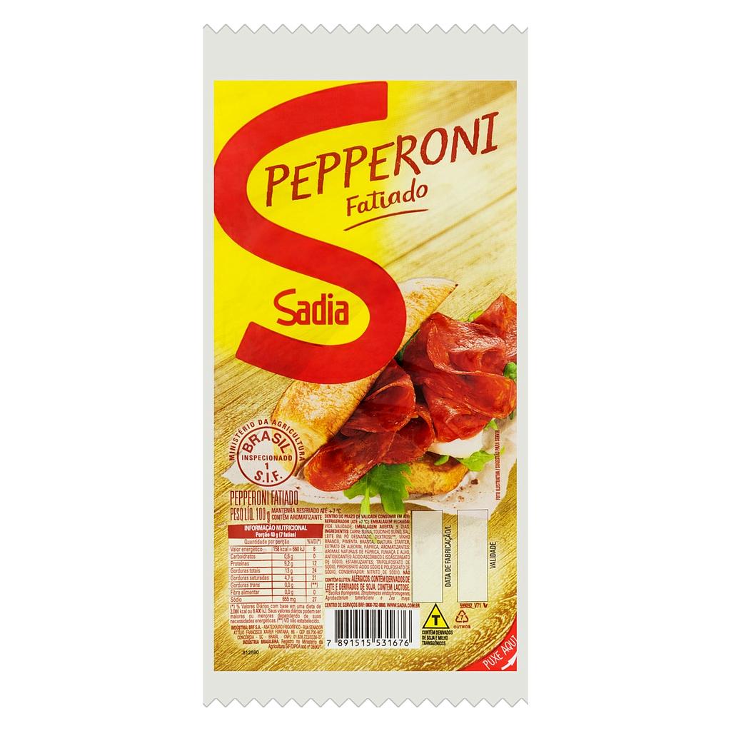 PEPPERONI FATIADO SADIA 100G