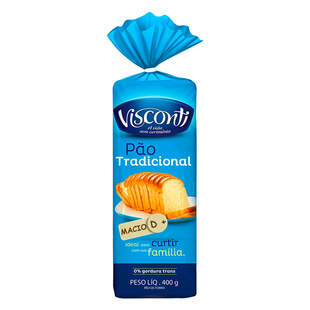 PÃO FORMA VISCONTI TRADICIONAL 400G