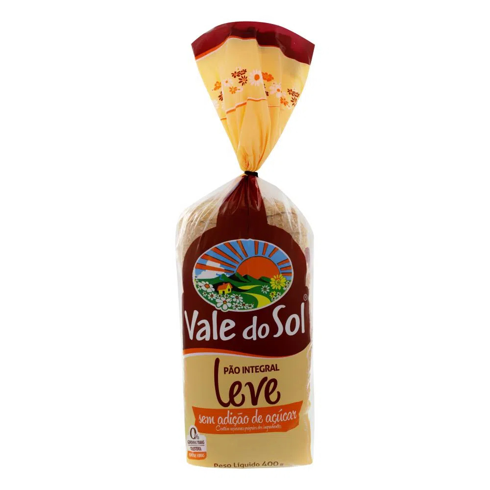 PÃO VALE DO SOL LEVE INTEGRAL 400G