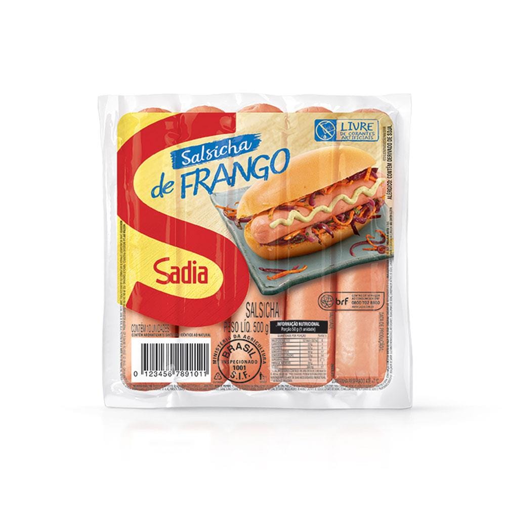 SALSICHA FRANGO SADIA 500G