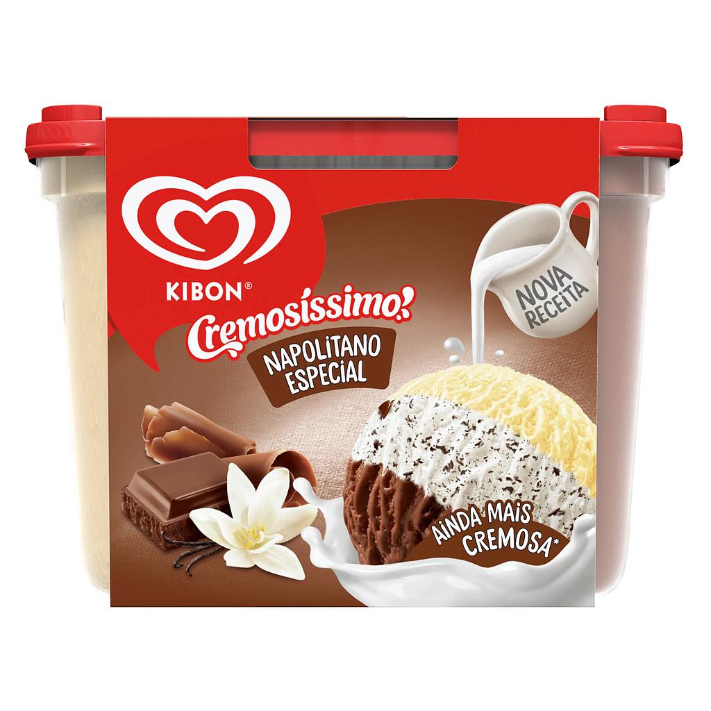 SORVETE KIBON CREMOSISSIMO NAPOLITANO ESPECIAL 2L