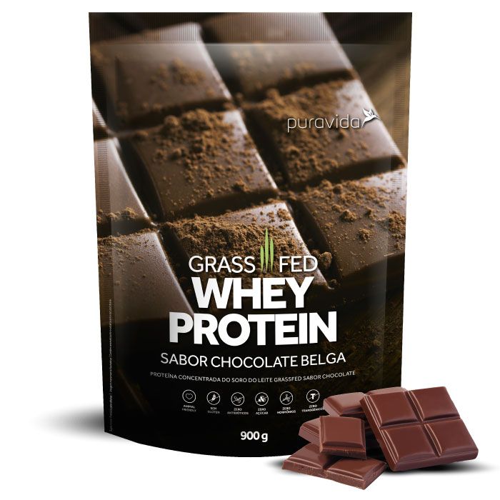 WHEY PROTEIN CHOCO BELGA GRASS FED PURA VIDA 900G