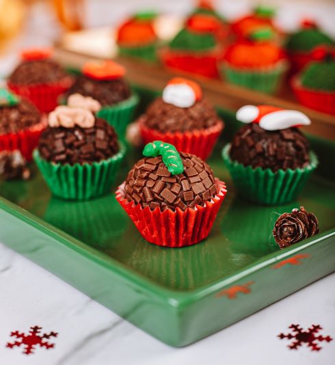 Brigadeiro de Chocolate ao Leite Natalino